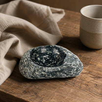 Dark Grey Speckled Ash Tray - River Stone
