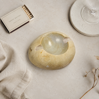Eggshell Swirled Ash Tray - River Stone