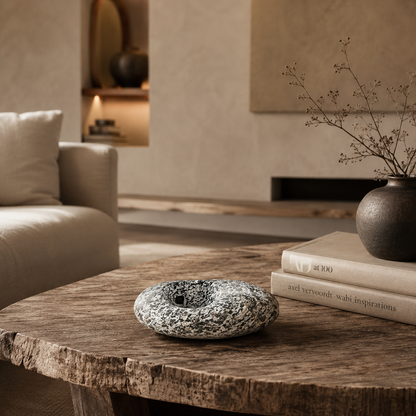 Grain Spotted Ash Tray - River Stone