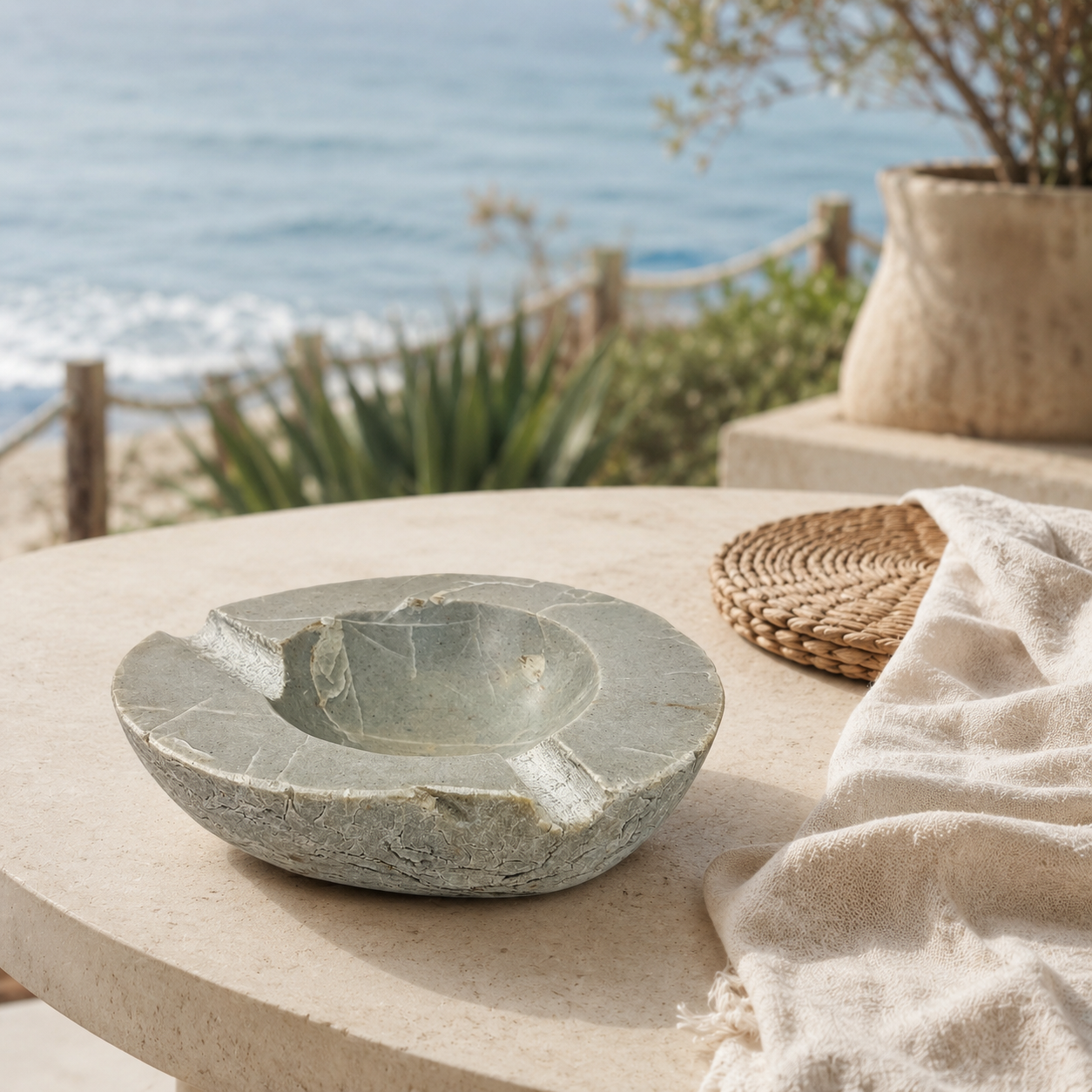 Grey Grazed Ash Tray - River Stone