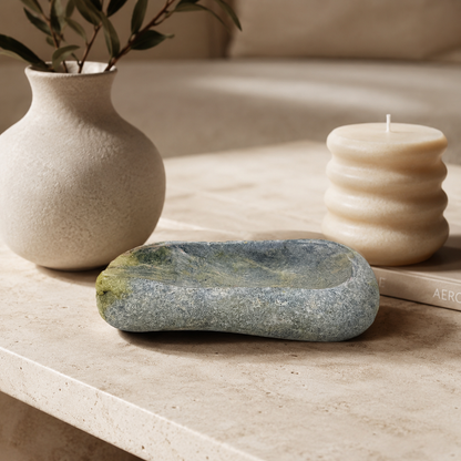 Lime Marked Ash Tray - River Stone