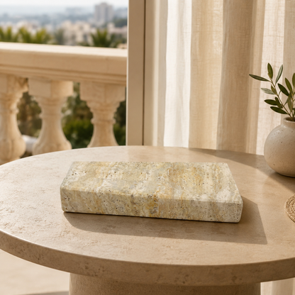 Minimal Marble Ash Tray - Travertine