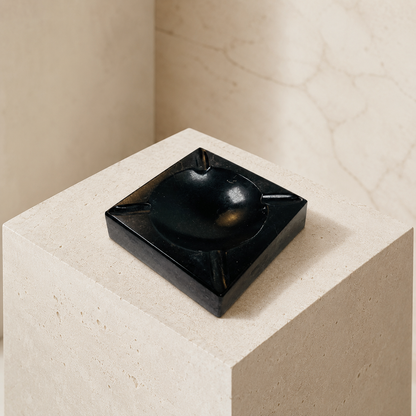 Square Marble Ash Tray - Black