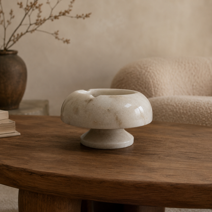 Frosted Marble Ash Tray - Gold