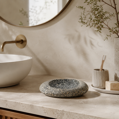 Pebble Spotted Soap Dish - Riverstone