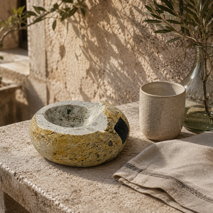 Mustard Shell Ash Tray - River Stone