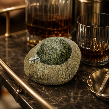 Moss Ash Tray - River Stone