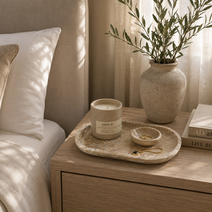 Pebble Oval Tray - Travertine