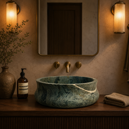 Aura Marble Sink - Green
