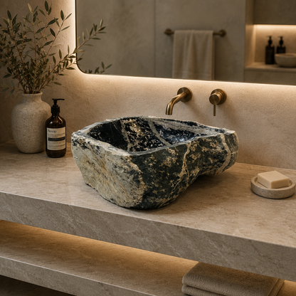 Thunder Stone Carved Sink - Riverstone