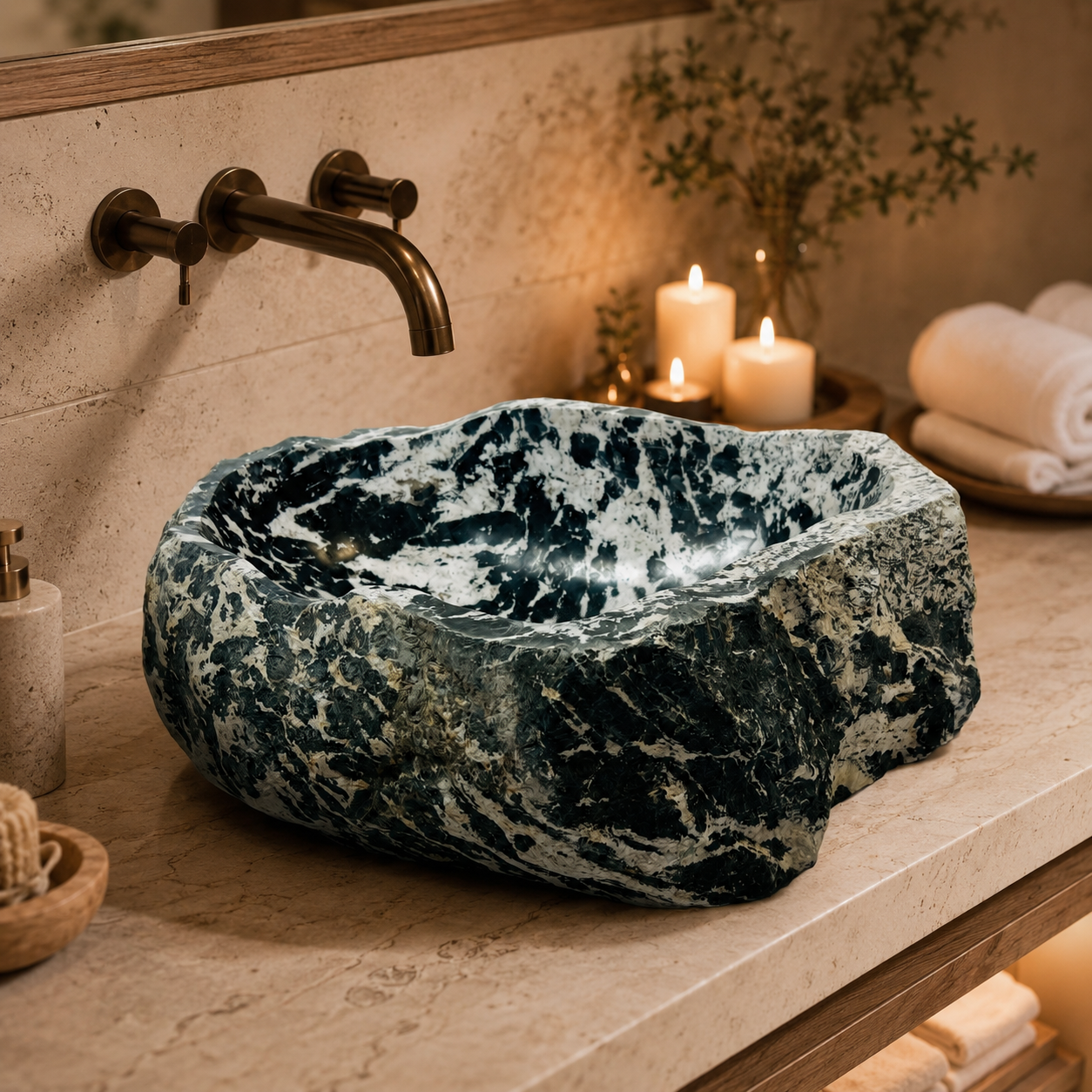 InkMottled Vessel Basin - Riverstone