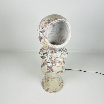 Slender Totem Table Lamp / Floor Lamp - Red & White