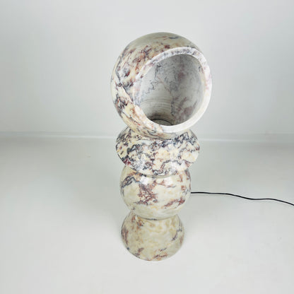 Slender Totem Table Lamp / Floor Lamp - Red & White