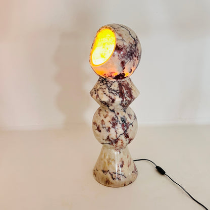 Slender Totem Table Lamp / Floor Lamp - Red & White