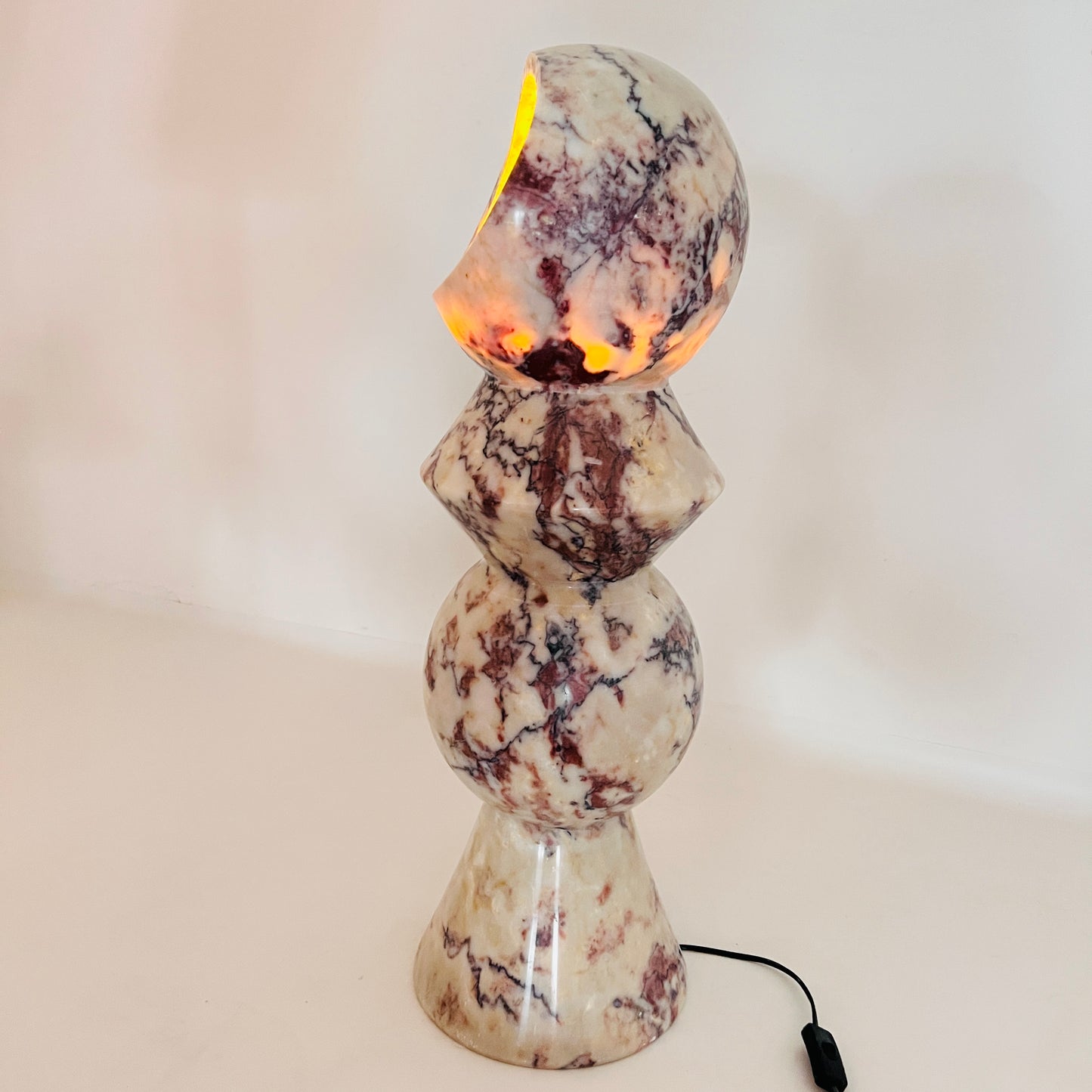 Slender Totem Table Lamp / Floor Lamp - Red & White