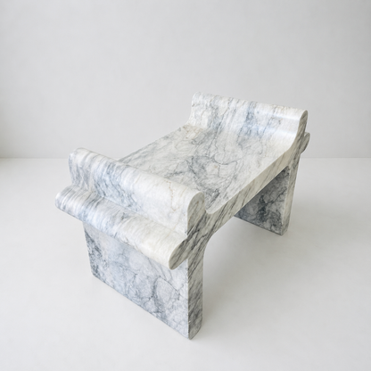 Sable Sculpt Bench - White & Gray