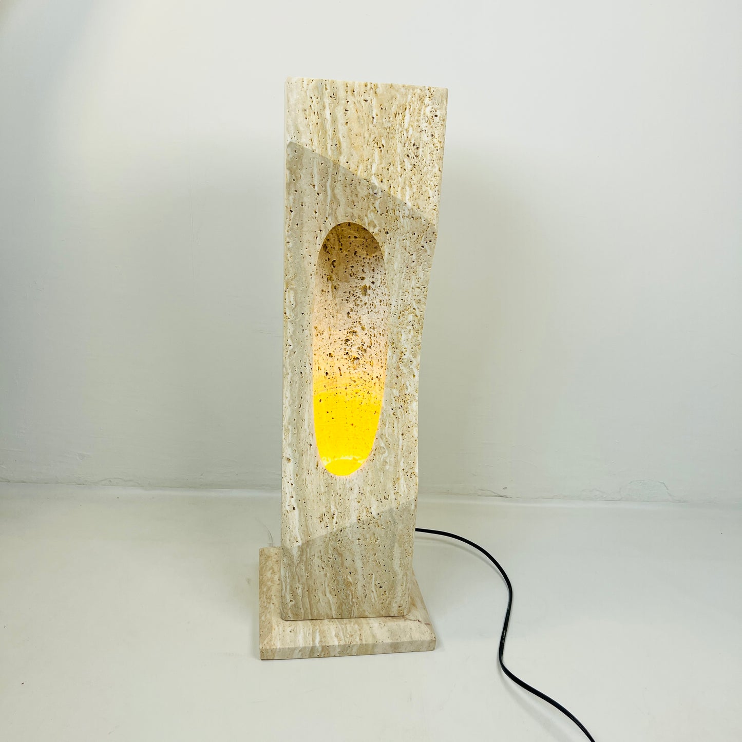 Irregular Crescent Stone Floor Lamp