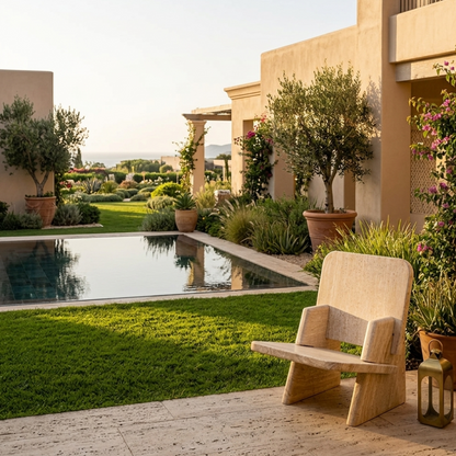 Throne Chair - Travertine
