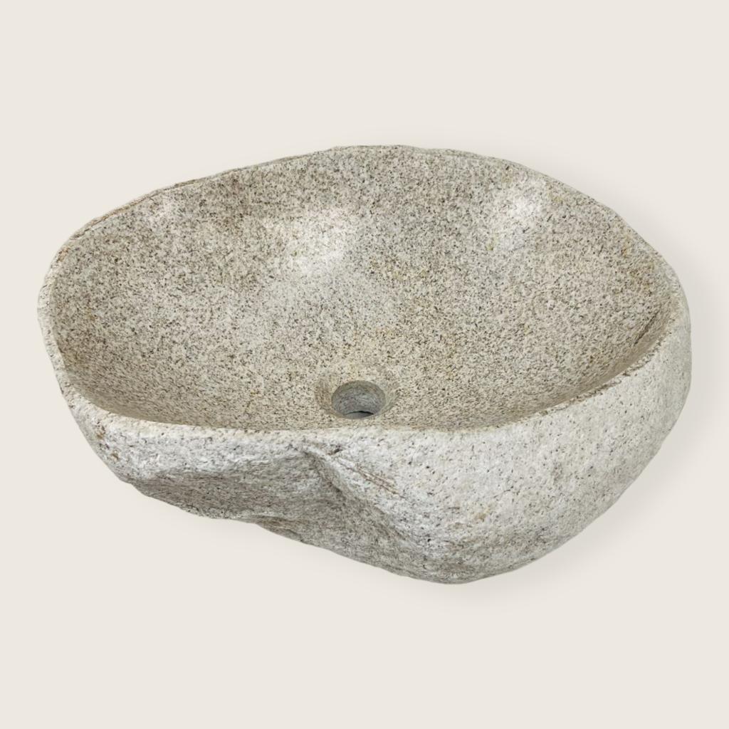 Eggshell Spotted River Stone Sink