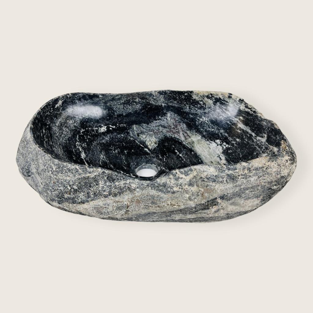 Brushed Midnight Black River Stone Sink