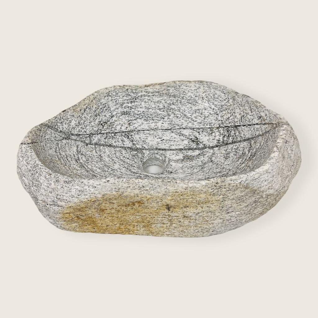 Grey Halo Mustard Grazed River Stone Sink