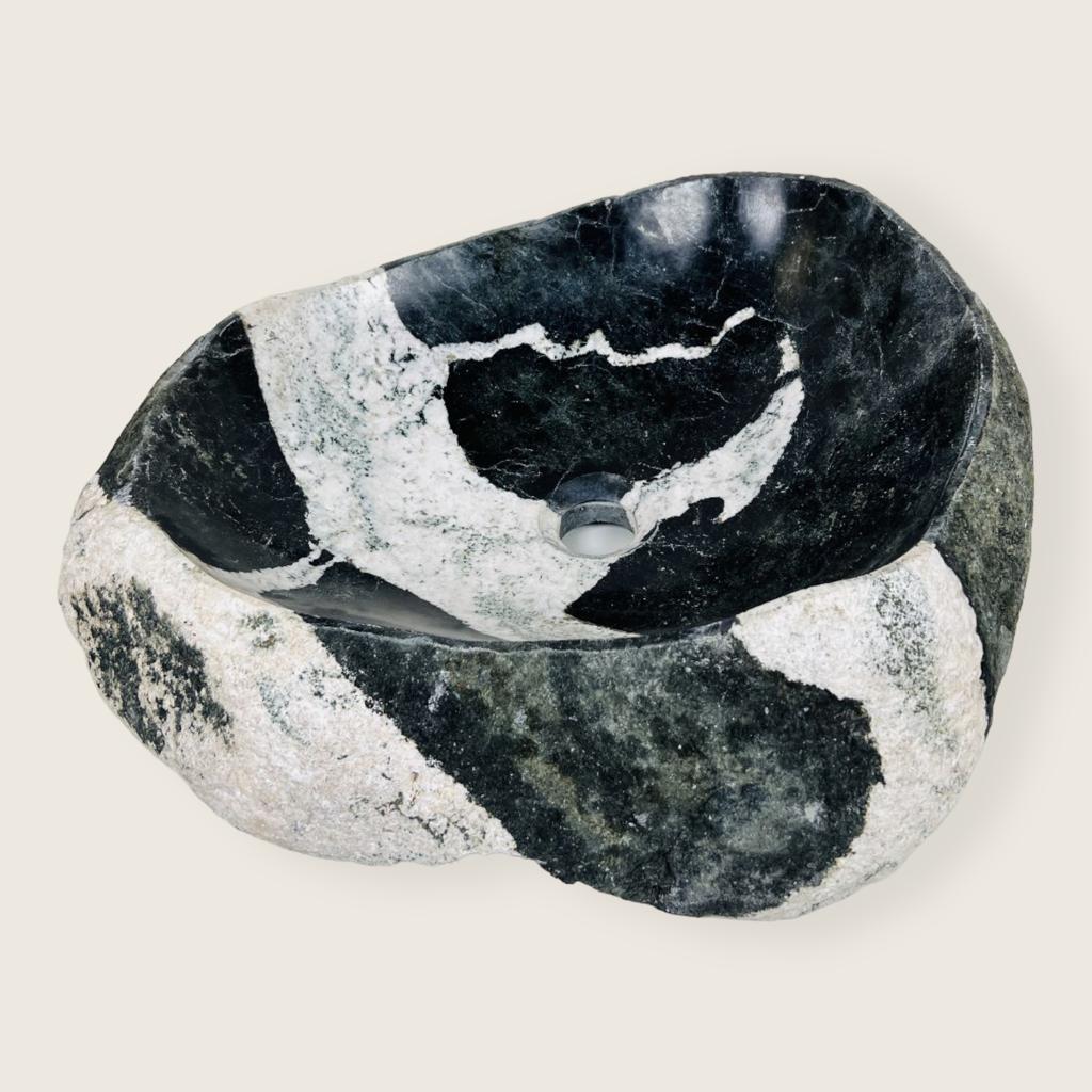 Zebra Printed River Stone Sink