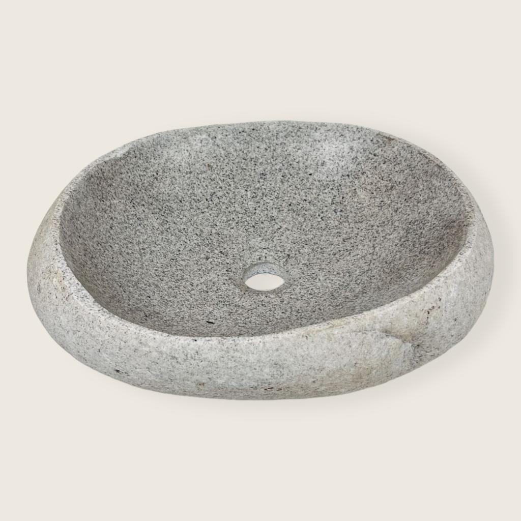 Eggshell Spotted River Stone Sink