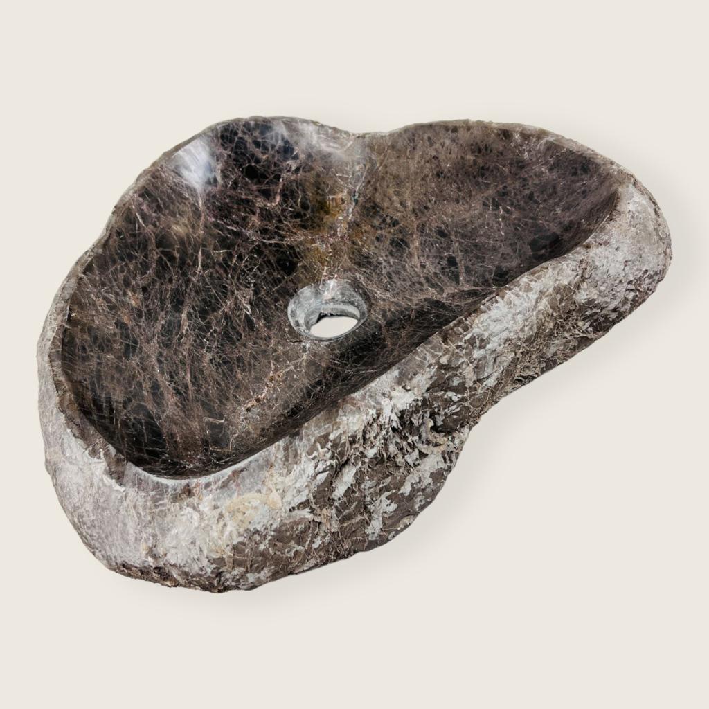 Brown Webbed River Stone Sink