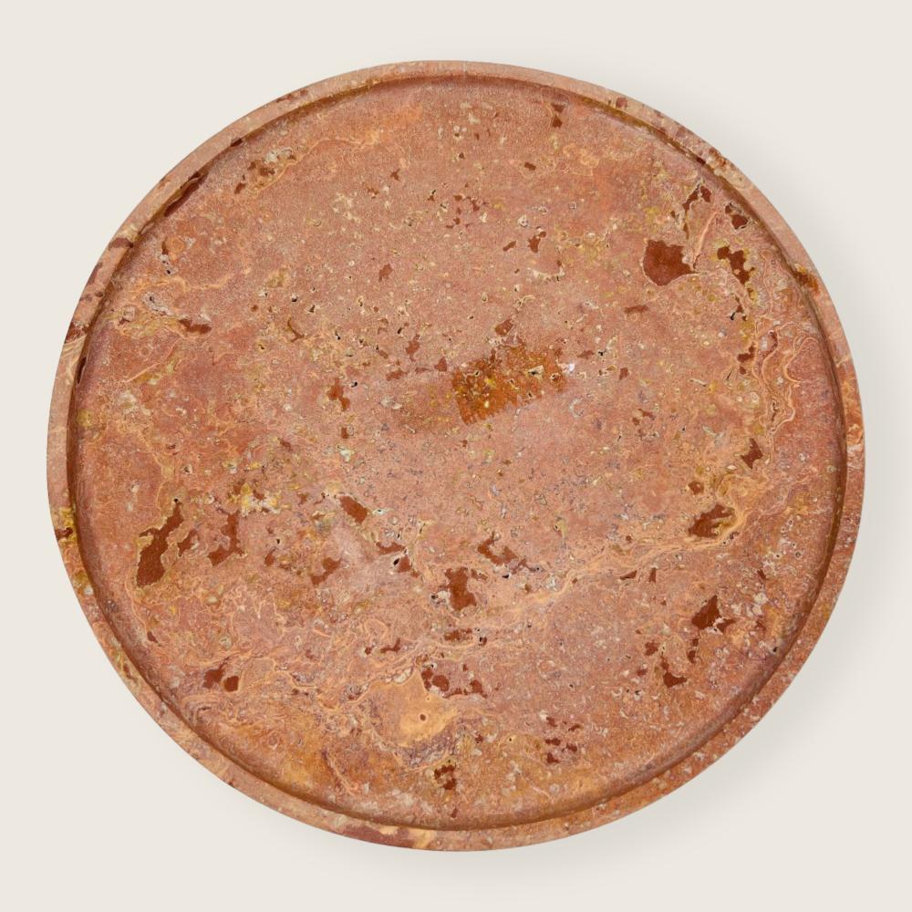 Red Travertine Plate