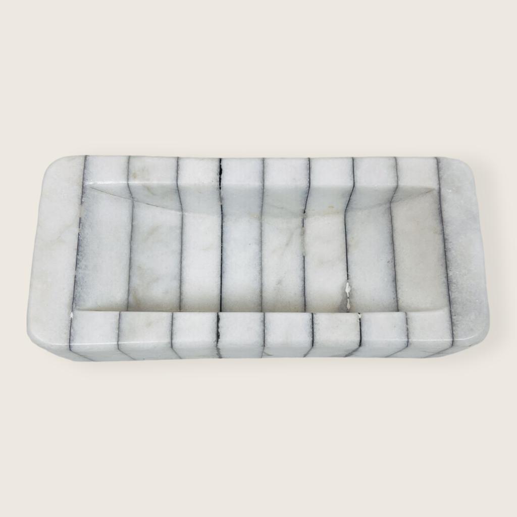 Pinstriped Rectangle Soap Dish