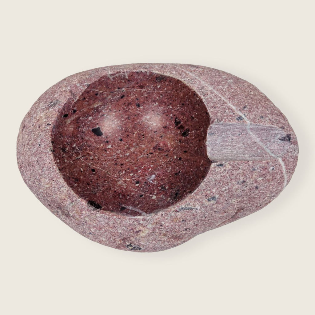 River Stone Red Spotted Ash Tray