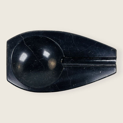 Curved Marble Ash Tray - Black