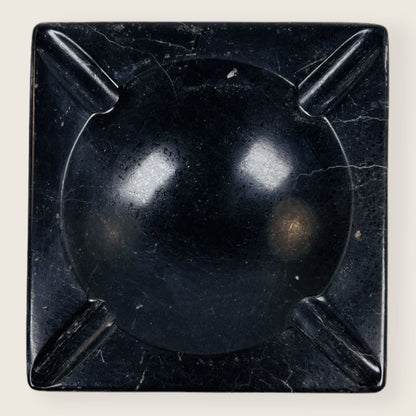 Square Marble Ash Tray - Black