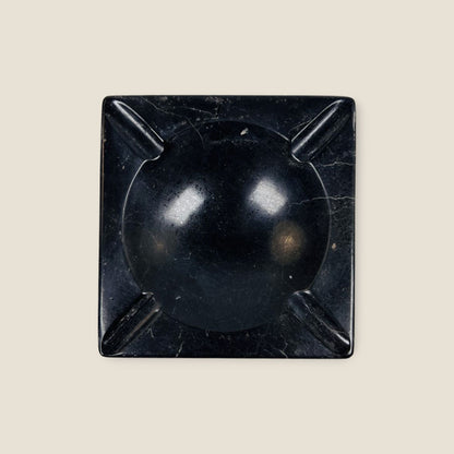 Square Marble Ash Tray - Black