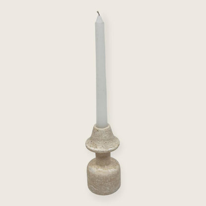 Mushroom Candle Stand - Travertine