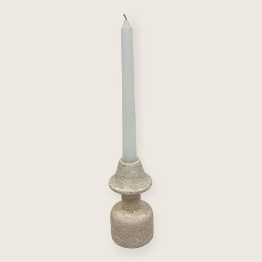 Mushroom Candle Stand - Travertine