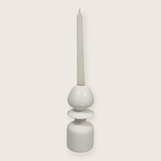Acorn Candle Stand - White
