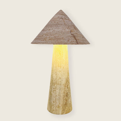 Cone-Head Table Lamp - Travertine