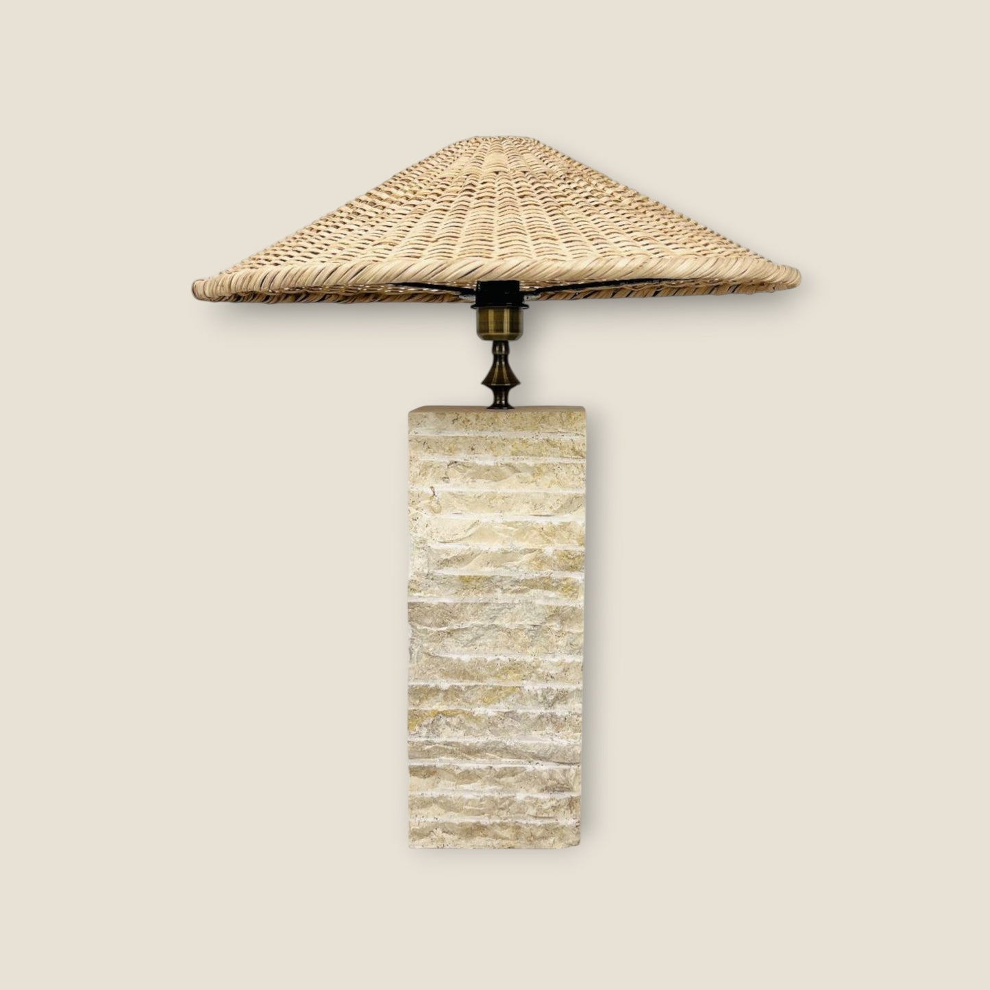 Split-Face Lamp - Travertine