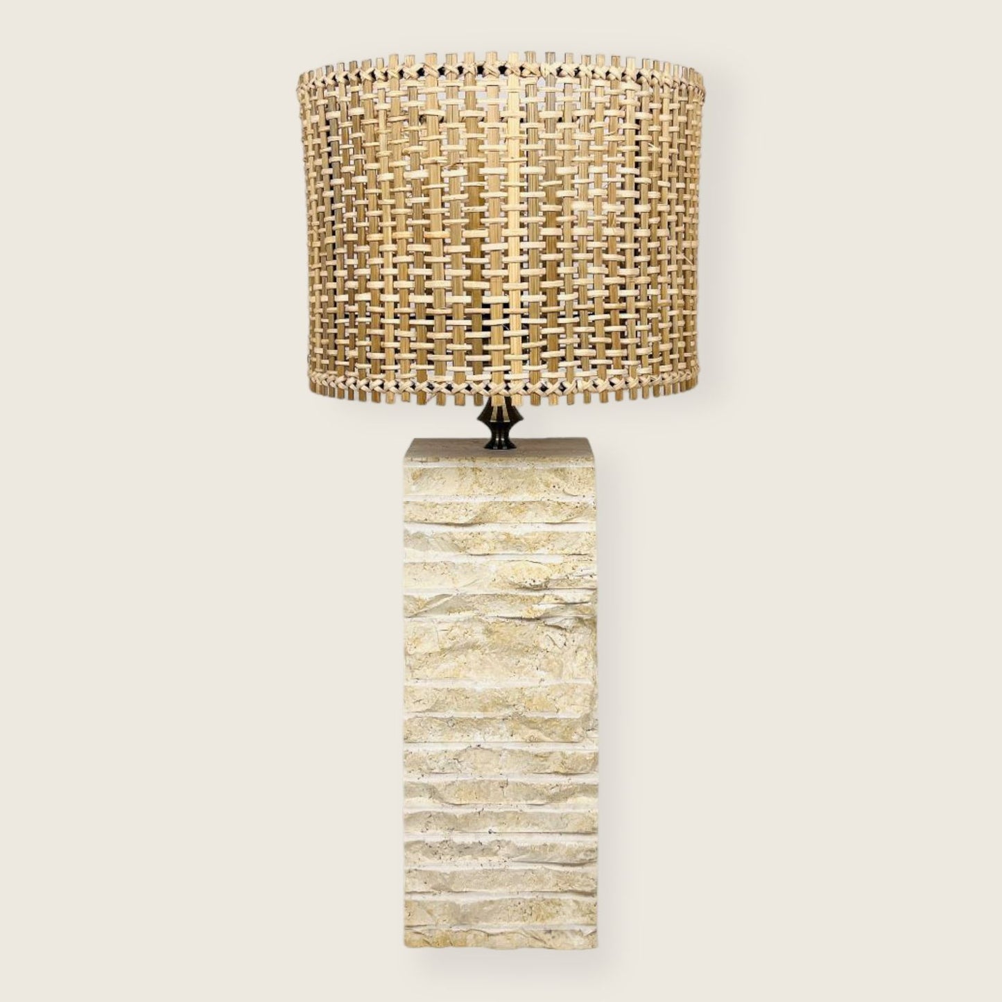 Split-Face Lamp - Travertine