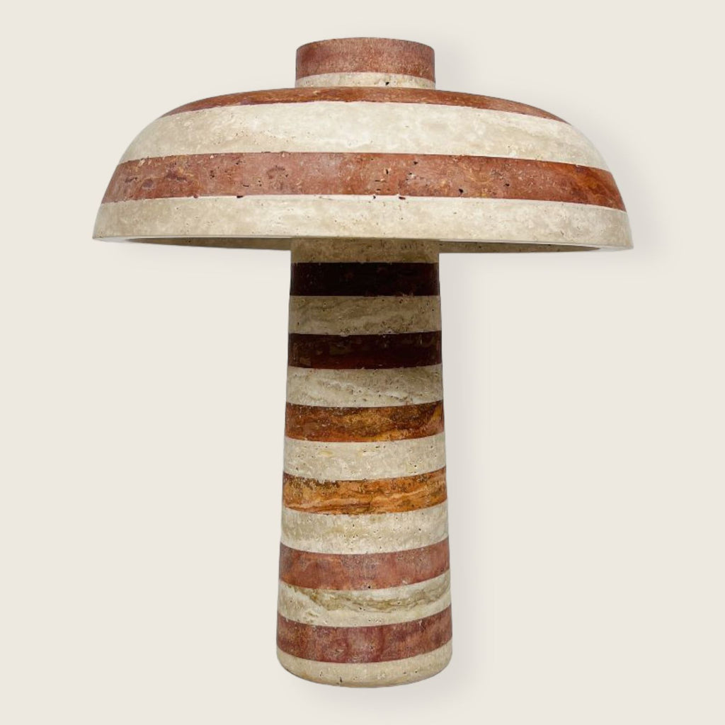 Dome Red Striped Table Lamp