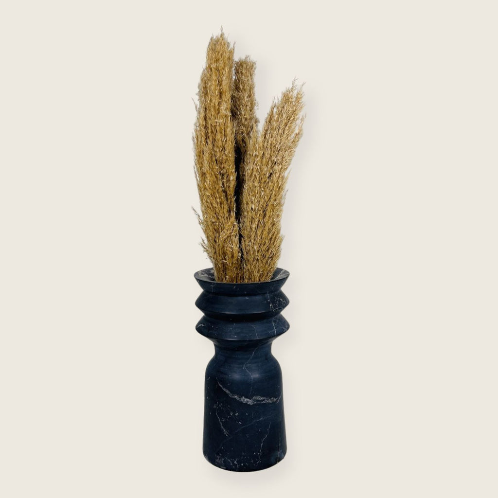 Swirl Head Black Vase