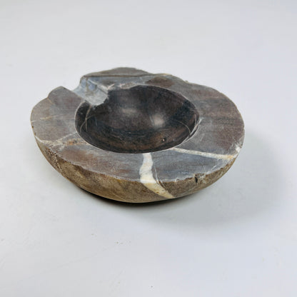 Dark Brown Lined Ash Tray - River Stone