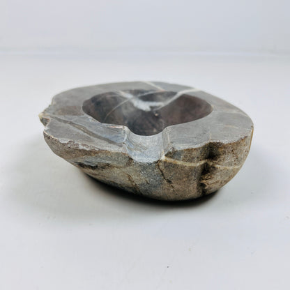 Dark Brown Lined Ash Tray - River Stone