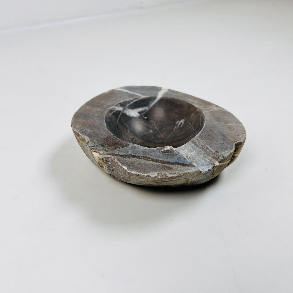 River Stone Dark Brown Lined Ash Tray