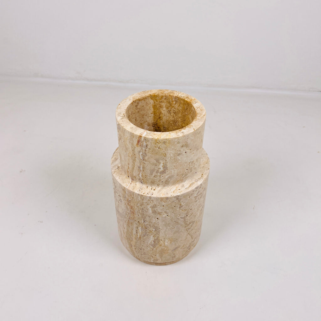 Bud Bottom Travertine Vase (Large)