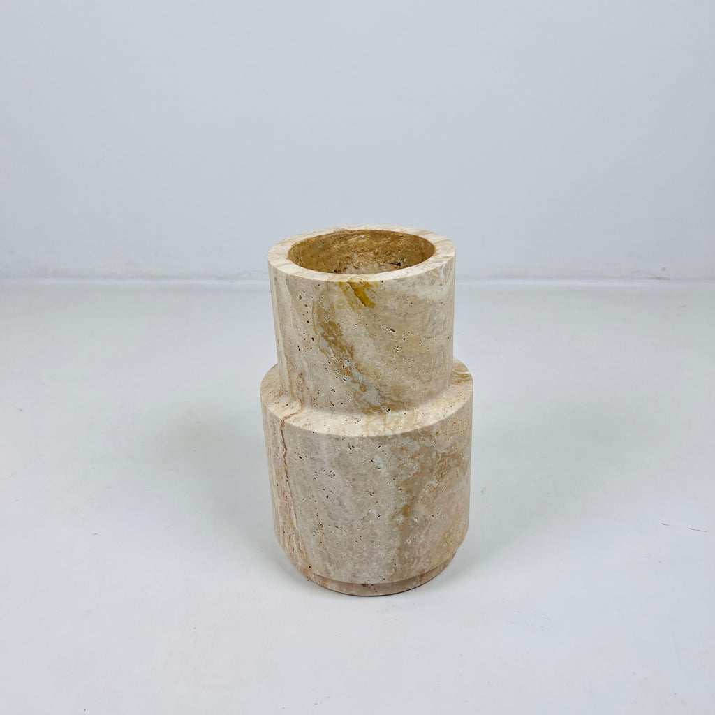 Bud Bottom Travertine Vase (Medium)