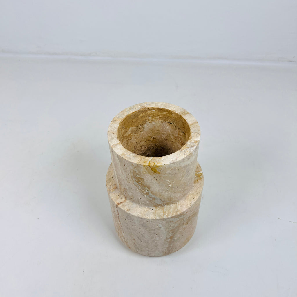 Bud Bottom Travertine Vase (Medium)