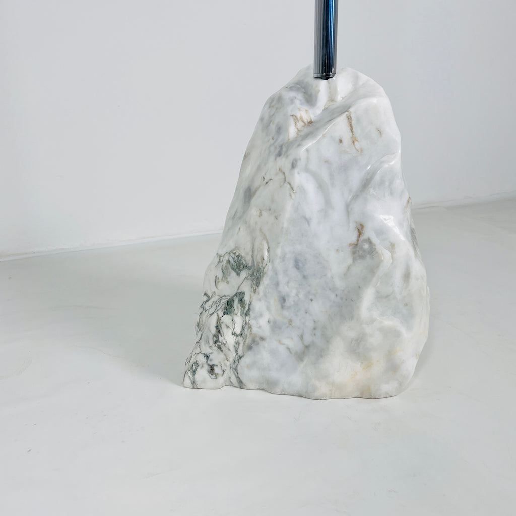 White Stone Bottom Floor Lamp