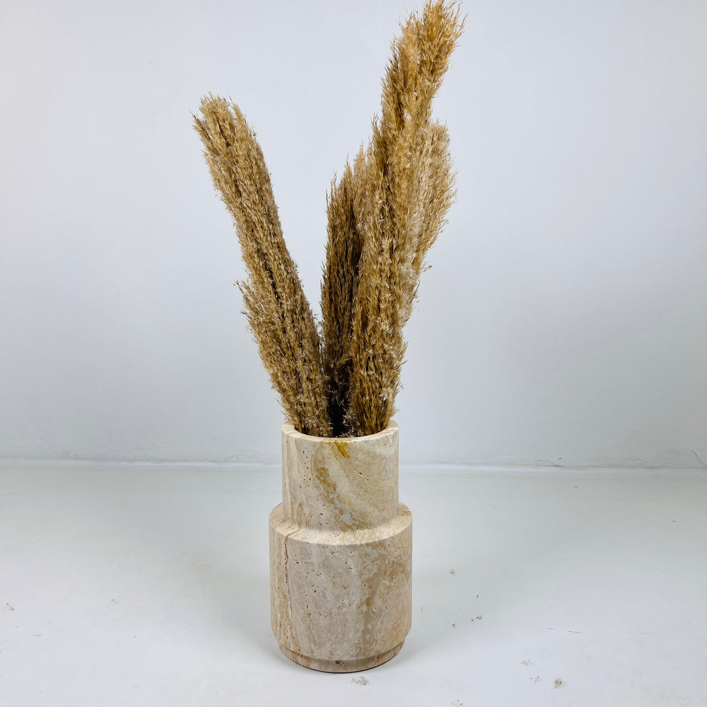 Bud Bottom Travertine Vase (Medium)